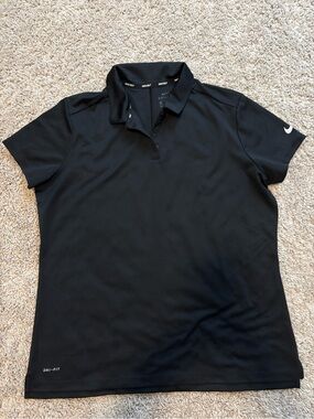 Nike Women's Black Dri-FIT Polo Shirt